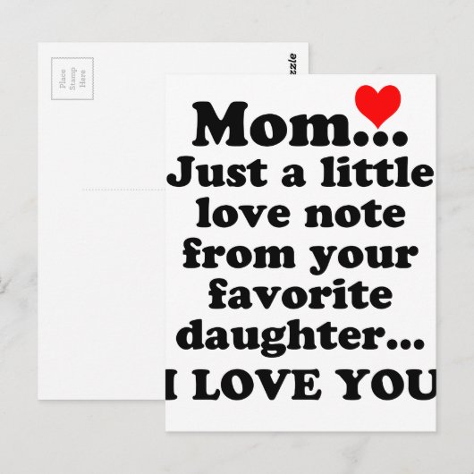 Liebe, du Mama Postkarte (Vorne/Hinten)