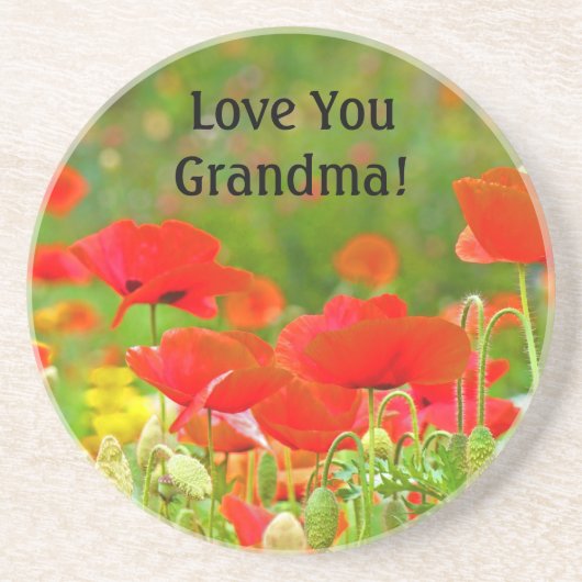 Liebe Du Oma! Geschenke Mohn Blume Blumenkohl Getränkeuntersetzer (Vorne)