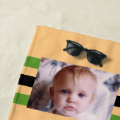 Liebe du Papa 2 Foto grün orange Strandtuch (Beispiel)