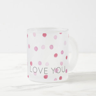 LIEBE DU Pink Polka Dots Sweet Valentine Dekoratio Mattglastasse