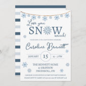 Liebe, du SCHNEESST viel! Snowflake Babydusche Einladung (Vorne/Hinten)