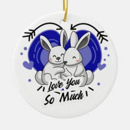 Liebe du so viel Valentinstag, gib ihm ihr. Keramik Ornament