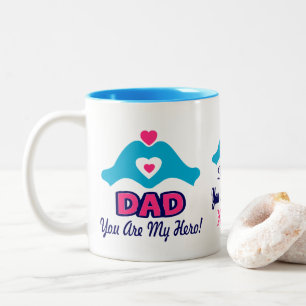 ☕ Liebe Du Vater, Du bist mein Heldenfass Zweifarbige Tasse