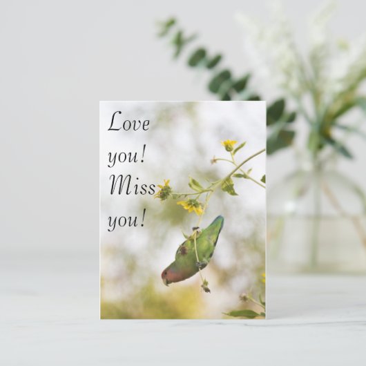 Liebe du, vermissen du liebvogel postkarte (Stehend Vorderseite)