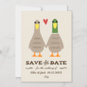 Liebe Ducks Hochzeitssache speichern das Datum Magneteinladung (Vorderseite)