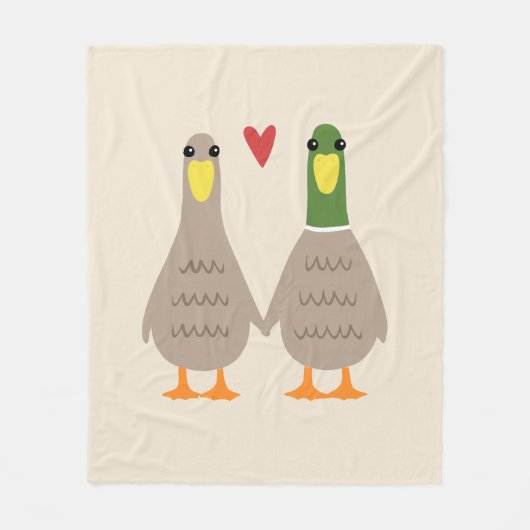 Liebe Ducks | Niedlich Ducks Couple Fleecedecke (Vorderseite)