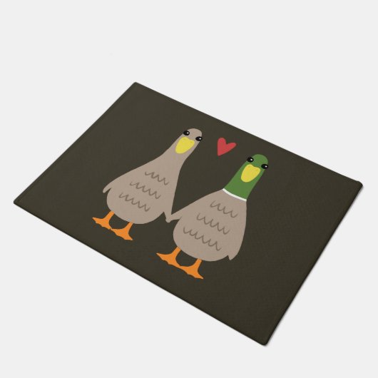 Liebe Ducks | Niedliche Hängebänder für Enten Fußmatte (Schrägansicht)