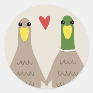 Liebe Ducks Runder Aufkleber