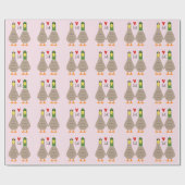 Liebe Ducks Valentine's Day Custom Initials Geschenkpapier (Flach)