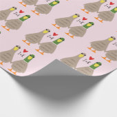 Liebe Ducks Valentine's Day Custom Initials Geschenkpapier (Ecke)