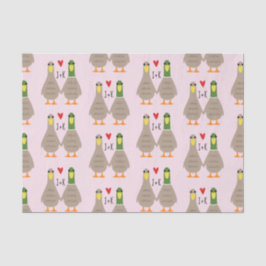 Liebe Ducks Valentine's Day Custom Initials Seidenpapier