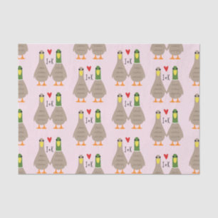 Liebe Ducks Valentine's Day Custom Initials Seidenpapier