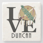 LIEBE Duncan Oklahoma Steinuntersetzer (Vorderseite)