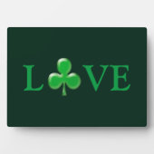 Liebe dunkle grüne Clover Kleeblatt St. Patrick's Fotoplatte (Vorderseite)