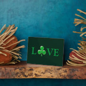 Liebe dunkle grüne Clover Kleeblatt St. Patrick's Fotoplatte (Seite)