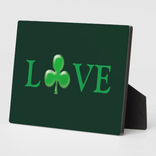 Liebe dunkle grüne Clover Kleeblatt St. Patrick's Fotoplatte (Seite)