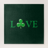 Liebe dunkle grüne Clover Kleeblatt St. Patrick's Puzzle (Vertikal)