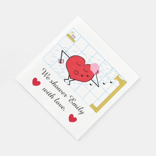 Liebe Dusche Brautparty Serviette (Ecke)