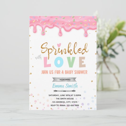 Liebe-Dusche Einladung (Stehend Vorderseite)