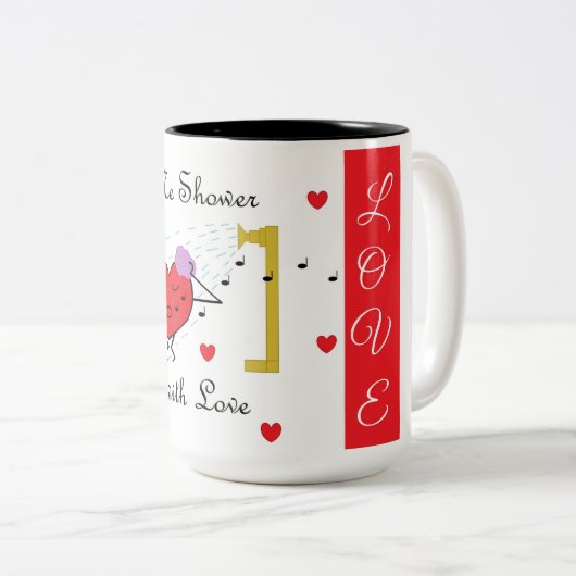 Liebe Dusche Zweifarbige Tasse (VorderseiteRechts)