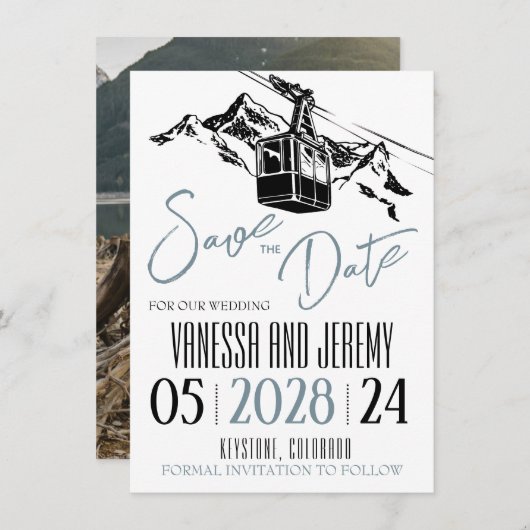 Liebe Dusty Blue Save The Date (Vorne/Hinten)