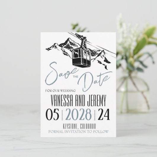 Liebe Dusty Blue Save The Date (Stehend Vorderseite)