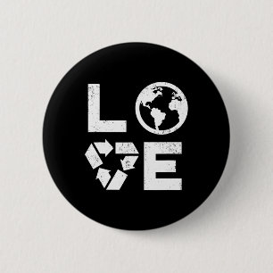 Liebe Earth Day 90er Vintage Recycelt Kinder Oder  Button