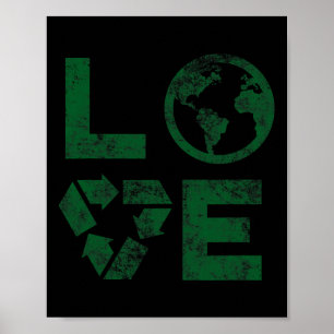 Liebe Earth Day 90s Vintag Gerecycelt Kinder oder Poster