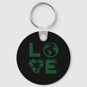 Liebe Earth Day 90s Vintag Gerecycelt Kinder oder Schlüsselanhänger