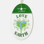 Liebe Earth Day Keramik Ornament (Links)