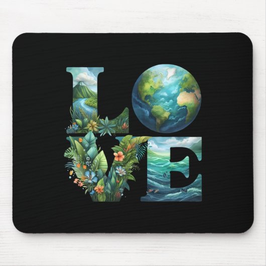Liebe Earth Day Planet Nature 2025 Environmental E Mousepad (Vorne)