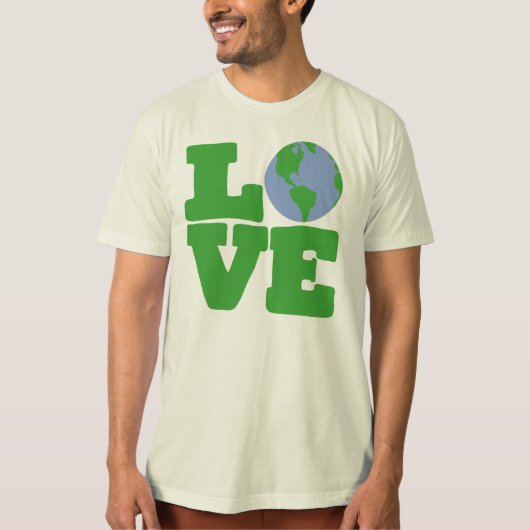 LIEBE Earth (grüner Text) T-Shirt (Vorderseite)