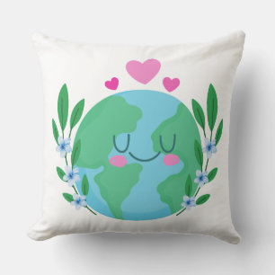 Liebe Earth Lächeln Kissen