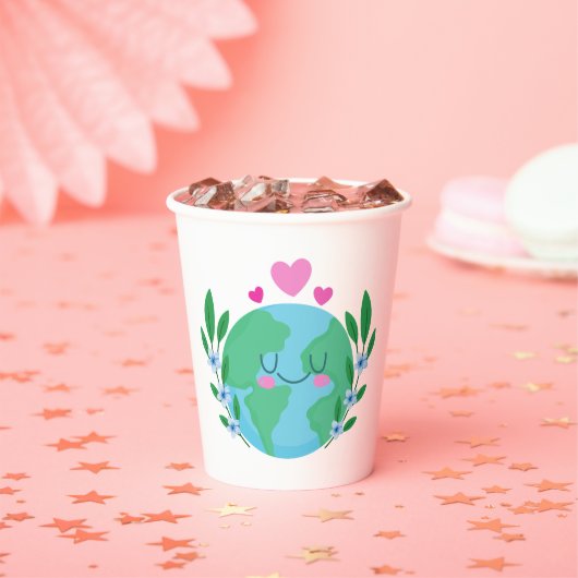 Liebe Earth Lächeln Pappbecher (Insitu)