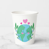 Liebe Earth Lächeln Pappbecher (Rückseite)