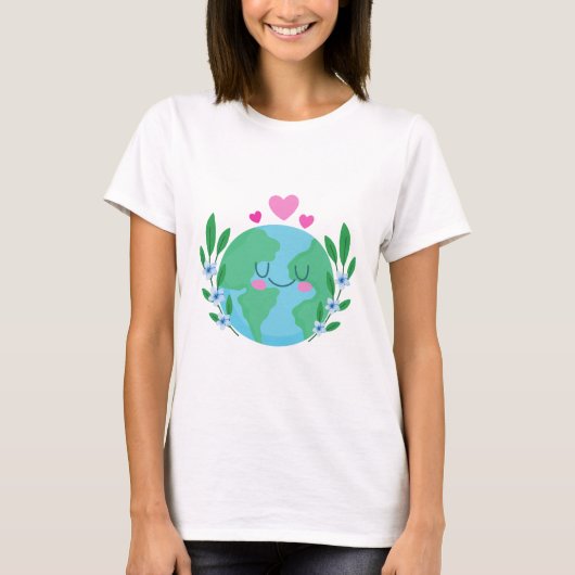 Liebe Earth Lächeln T-Shirt (Vorderseite)