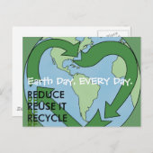 Liebe Earth - Reduzierte Wiederverwendung Gerecyce Postkarte (Vorne/Hinten)