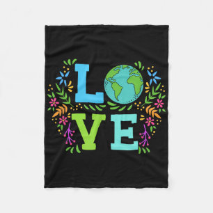 Liebe Earth Rettet den Planeten Vintage Erde Fleecedecke
