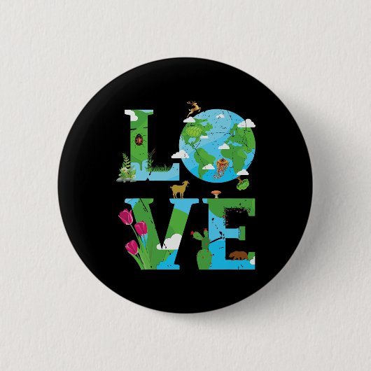 Liebe Earth World Planet Day Environmental Animal Button (Vorderseite)