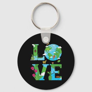 Liebe Earth World Planet Day Environmental Animal Schlüsselanhänger