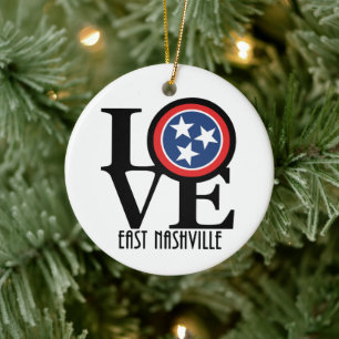 LIEBE East Nashville Tennessee Keramik Ornament