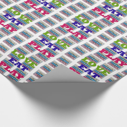 Liebe Eat Play Hakuna Matata Kunstdruckerei Geschenkpapier (Ecke)