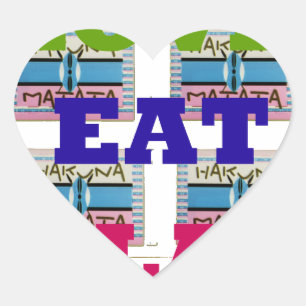 Liebe Eat Play Hakuna Matata Kunstdruckerei Herz-Aufkleber