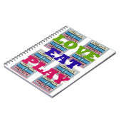 Liebe Eat Play Hakuna Matata Kunstdruckerei Notizblock (Linke Seite)