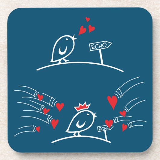 LIEBE ECHO - Comic Birds - Tweetlercools 2 Getränkeuntersetzer (Vorderseite)