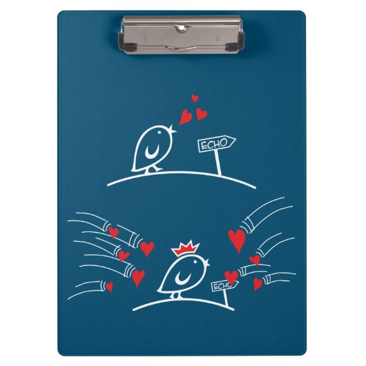 LIEBE ECHO - Comic Birds - Tweetlercools 2 Klemmbrett (Vorderseite)