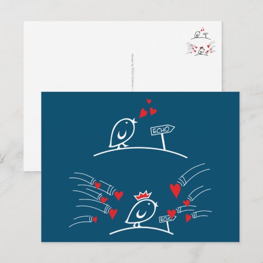 LIEBE ECHO - Comic Birds - Tweetlercools 2 Postkarte (Vorne/Hinten)