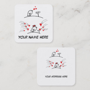 LIEBE ECHO - Comic - Tweetlercools 1 Quadratische Visitenkarte