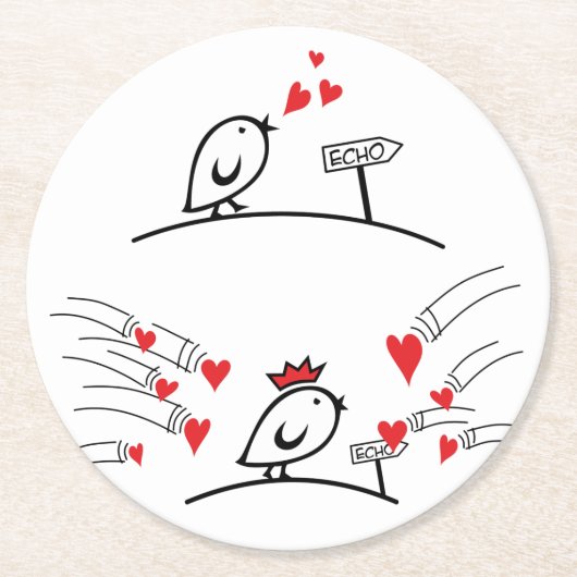 LIEBE ECHO - Comic - Tweetlercools 1 Runder Pappuntersetzer (Vorderseite)