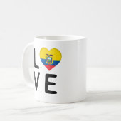 Liebe - Ecuador-Flagge Kaffeetasse (Vorderseite Links)